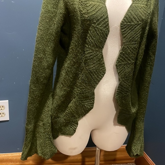 Olive green cardigan sweater - Picture 4 of 7